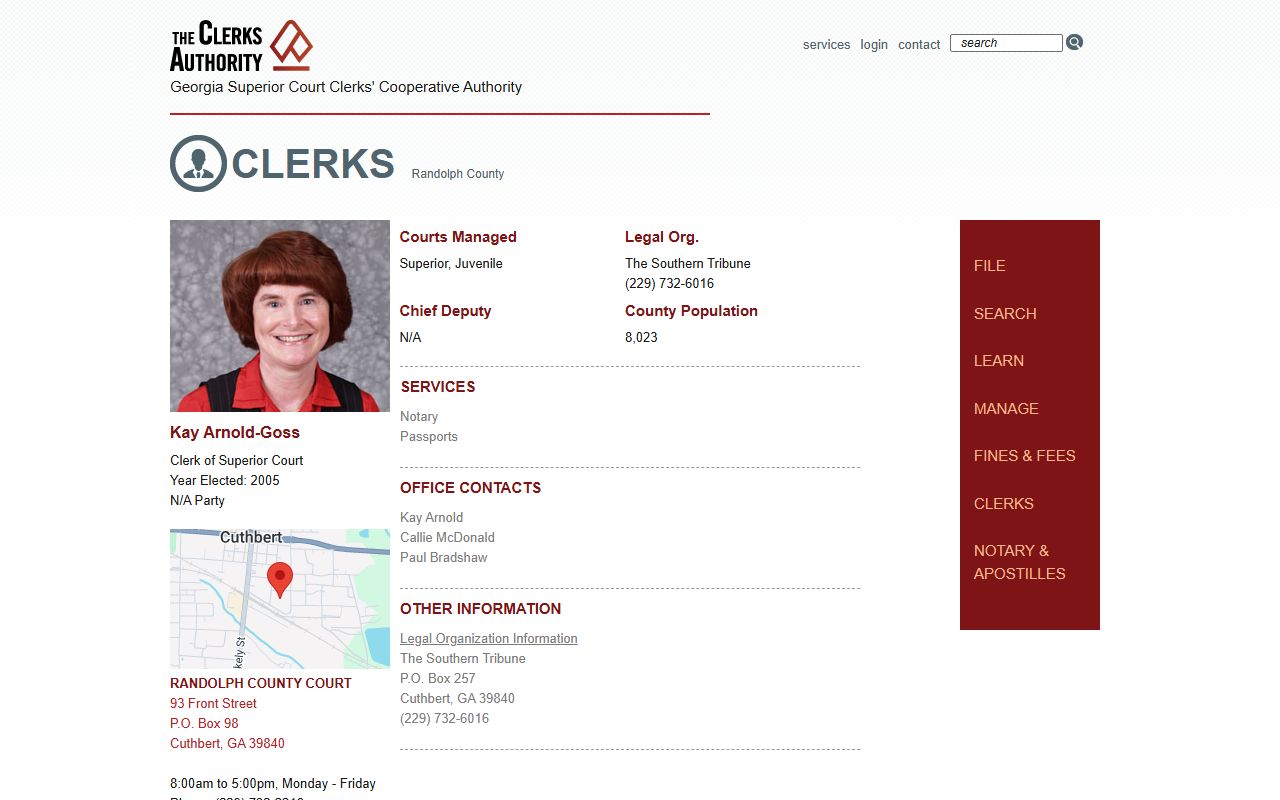 Randolph County Clerk of Superior Court GSCCCA profile