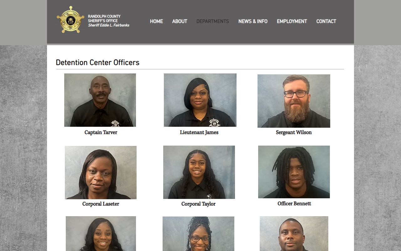 Randolph County arrest records sheriff detention center page