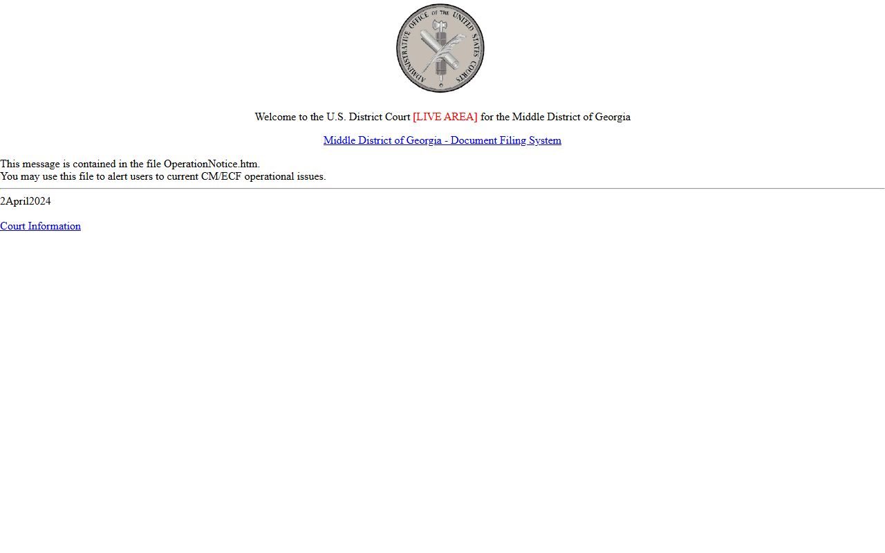 Randolph County court dockets Middle District CMECF system
