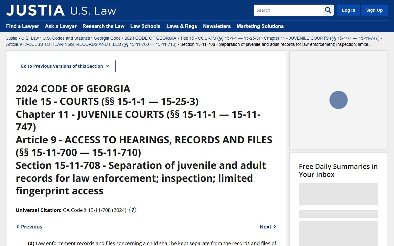 Randolph County criminal court records Georgia juvenile confidentiality statute