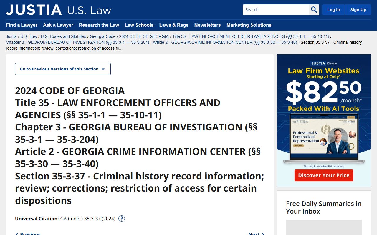 Randolph County criminal court records Georgia criminal history restriction statute