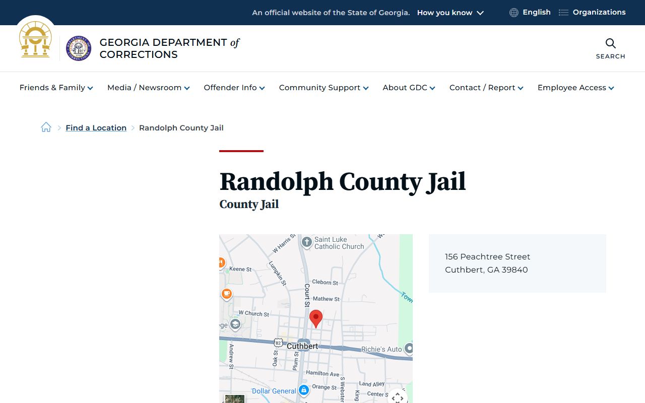 Randolph County inmate records GDC Randolph County Jail listing