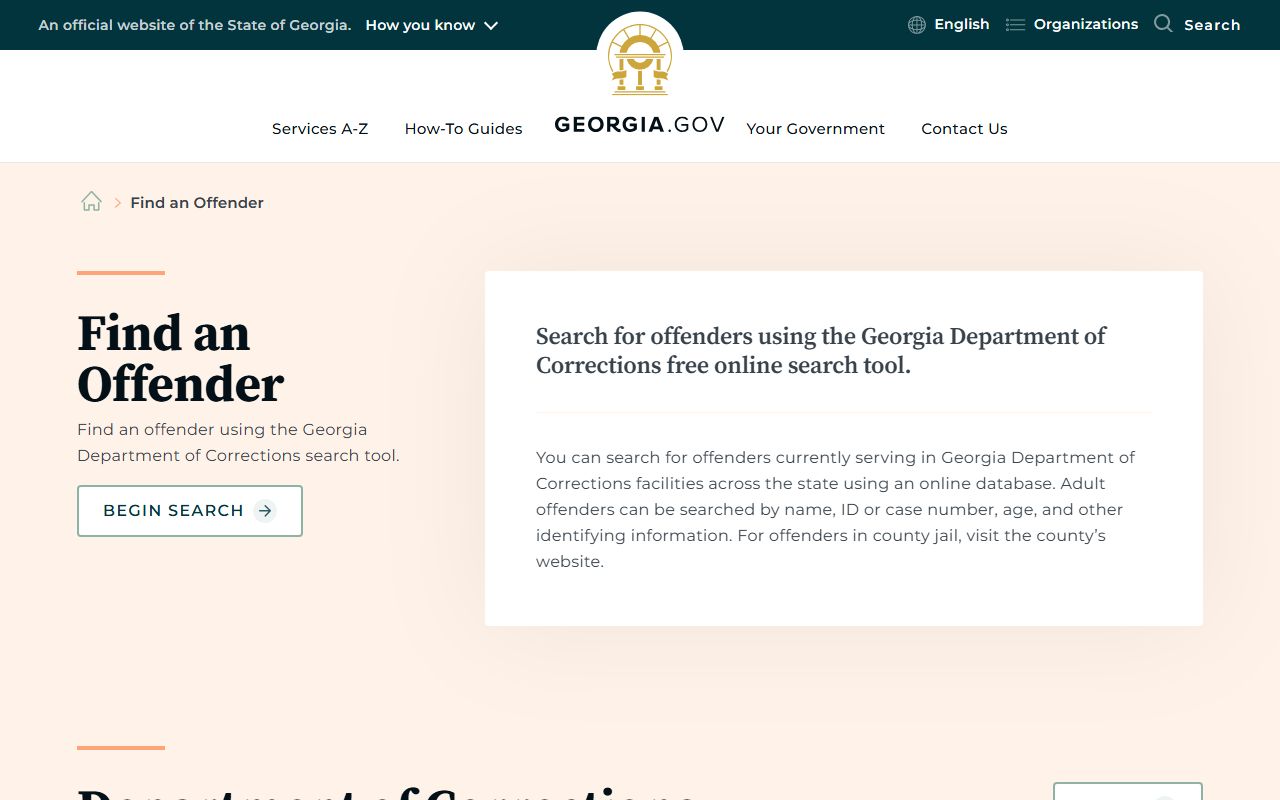 Randolph County inmate search Georgia Find an Offender page